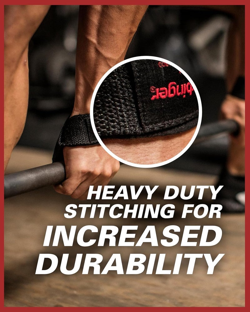 Harbinger Padded Cotton Lift Straps - Soft, Supportive Neotek Wrist Pads - 21.5" Length, 1.5" Width - Reinforced Edges & Heavy-duty Stitching - Cushions Wrists for Lifting Support - Image 5